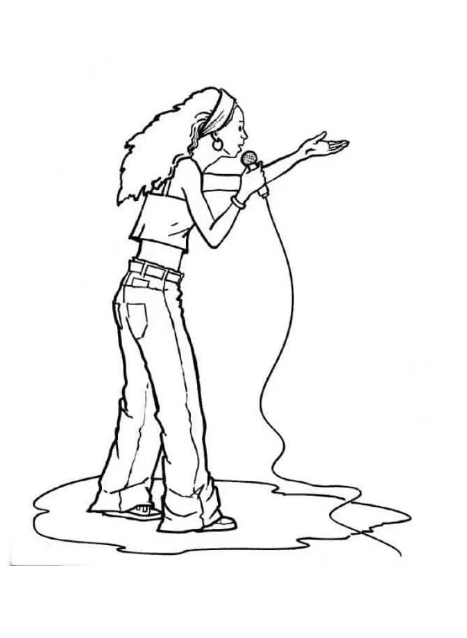 Singer Coloring Pages - Coloring Cool