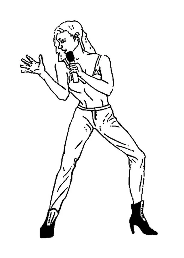 Coloring Page singer - Free printables - Img 10281