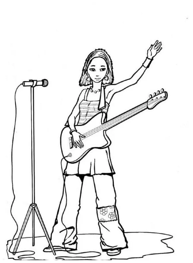 Female singer coloring play free coloring game online