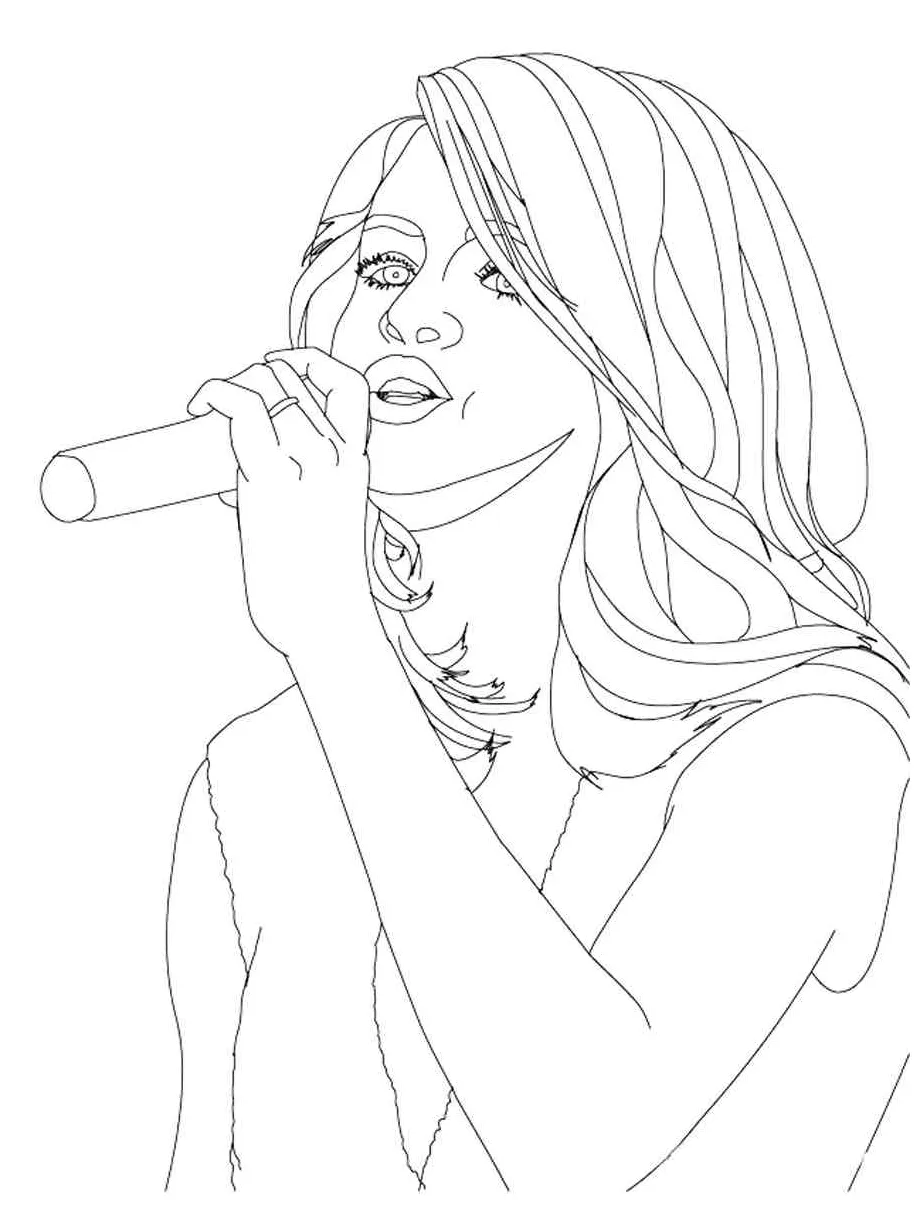Singer coloring pages