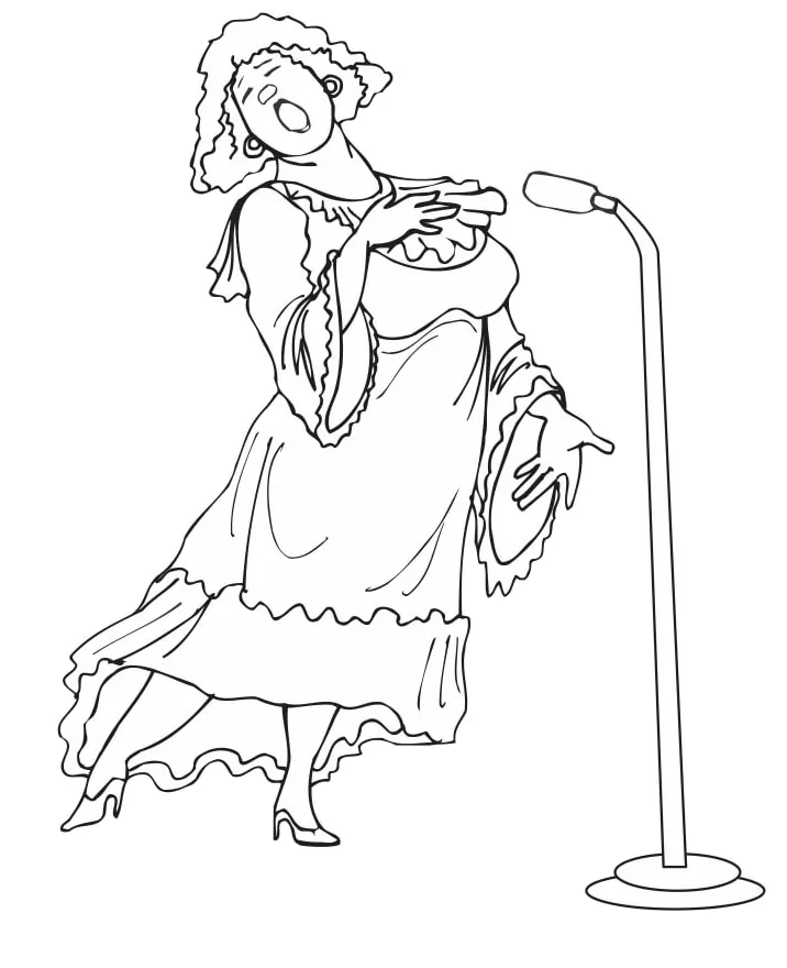 Singer outline coloring play free coloring game online