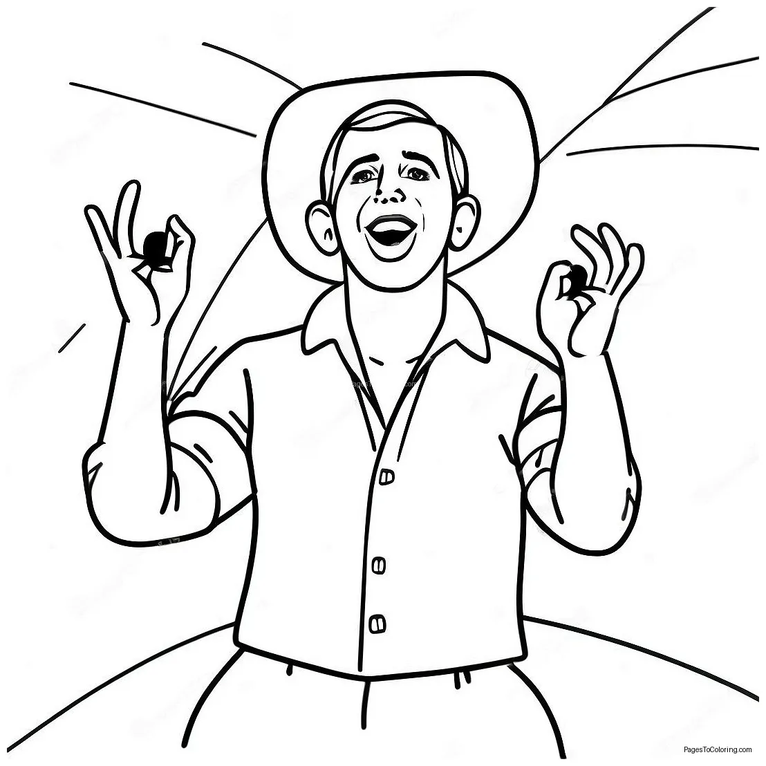 Famous singer performing on stage coloring page 19384-15767