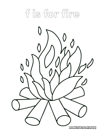 Fire coloring page primarylearning