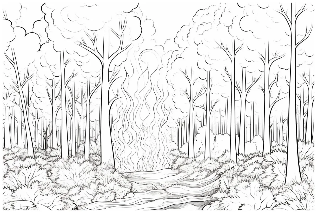 Fire coloring pages