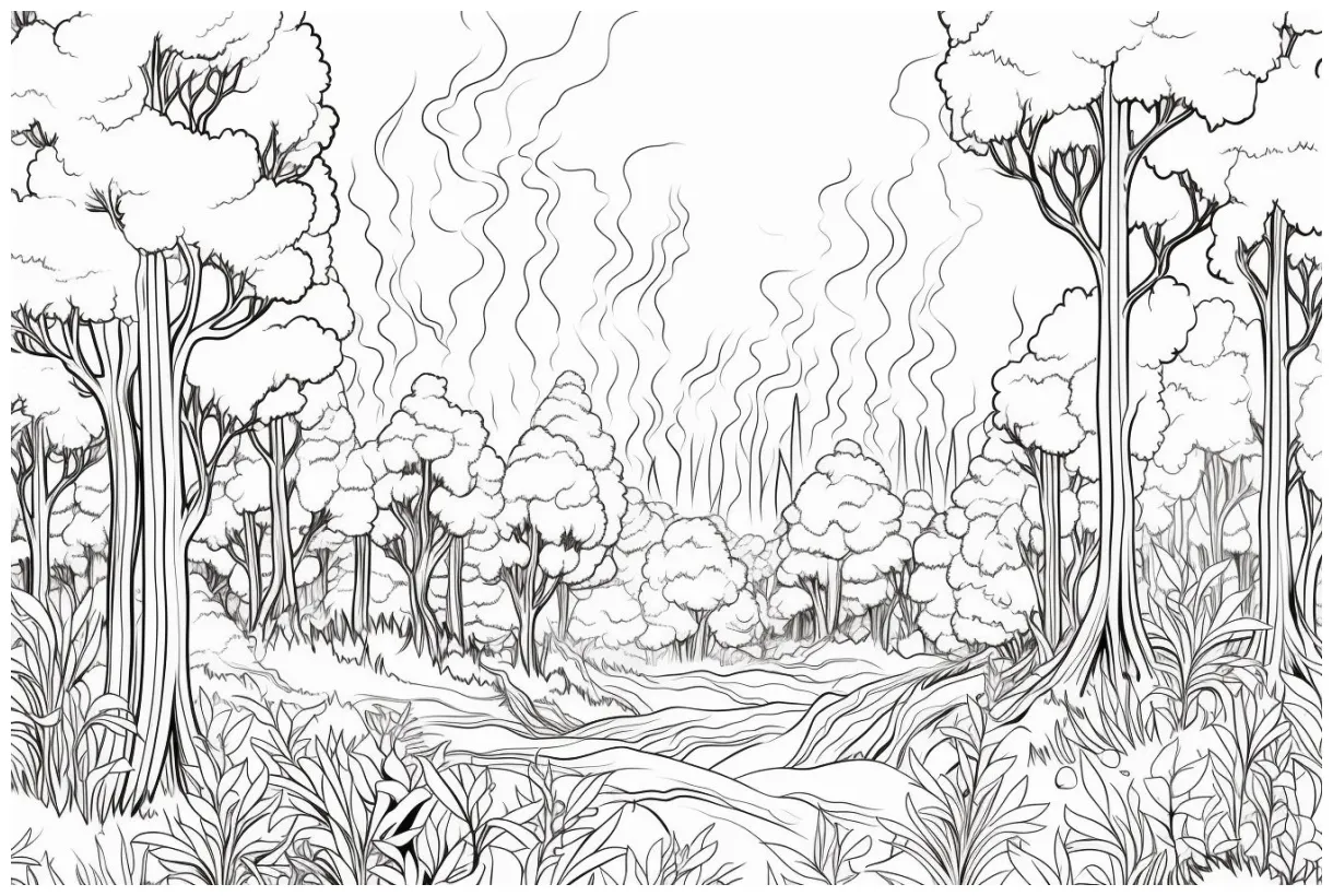 Fire coloring pages