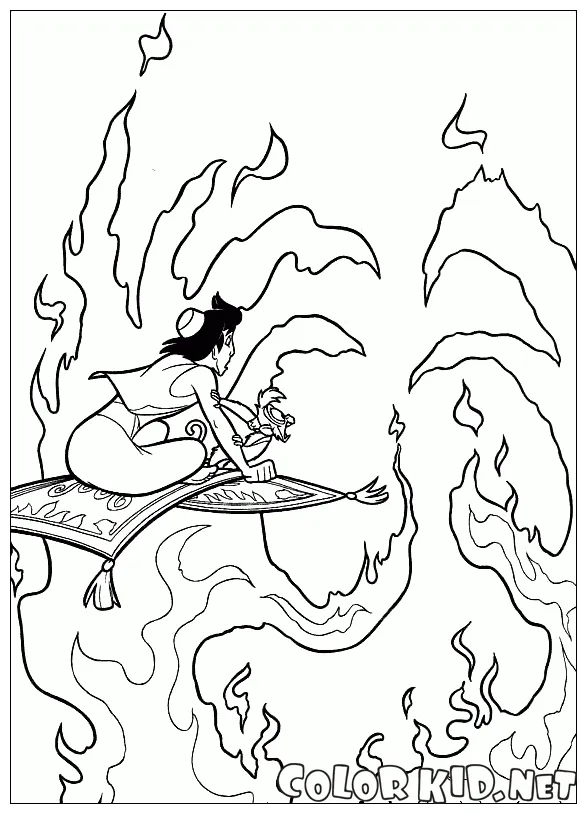 Coloring page wall of fire