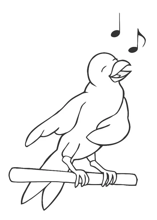 Coloring page singing bird free printables img 19450