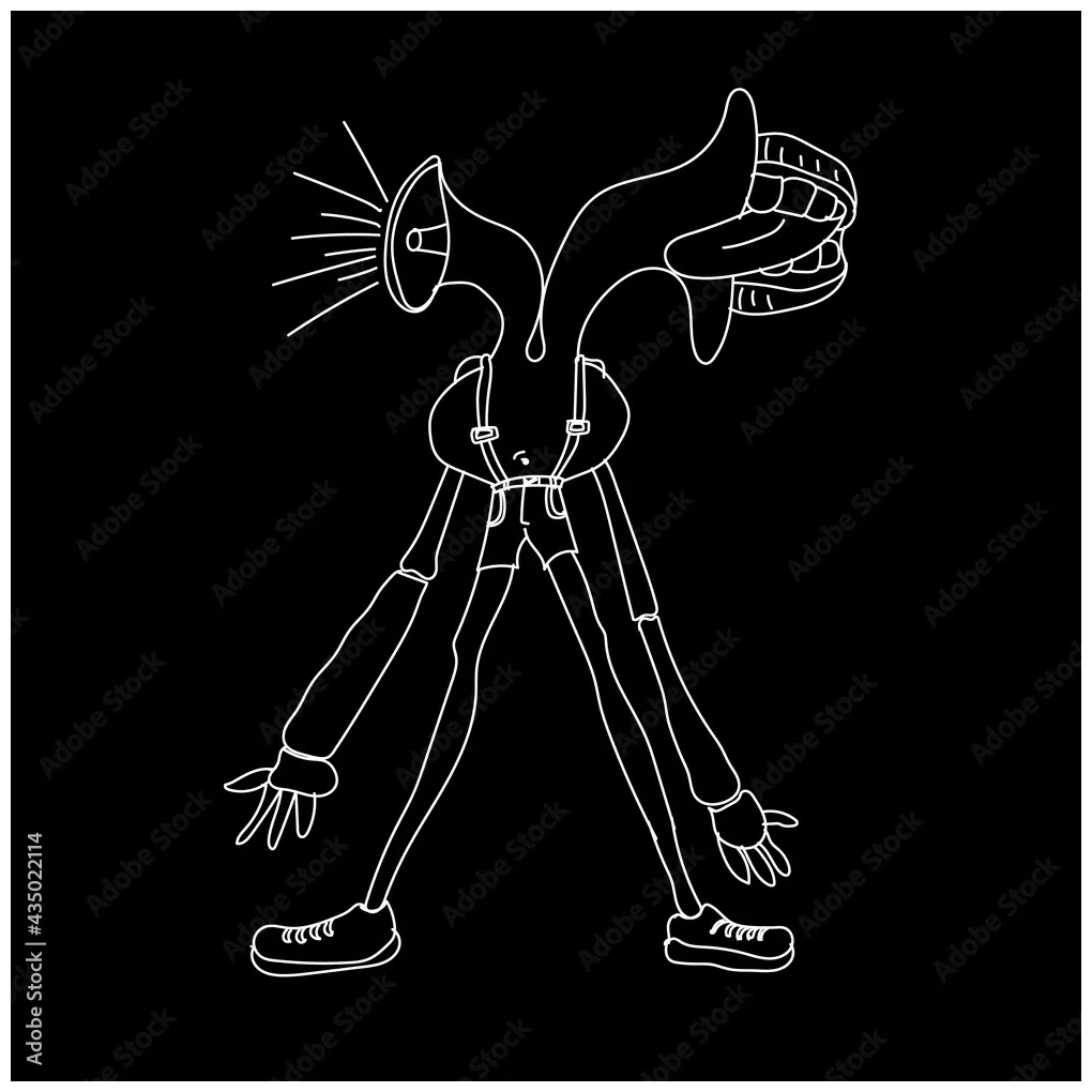 Siren head line art coloring page illustration vector Stock Vector