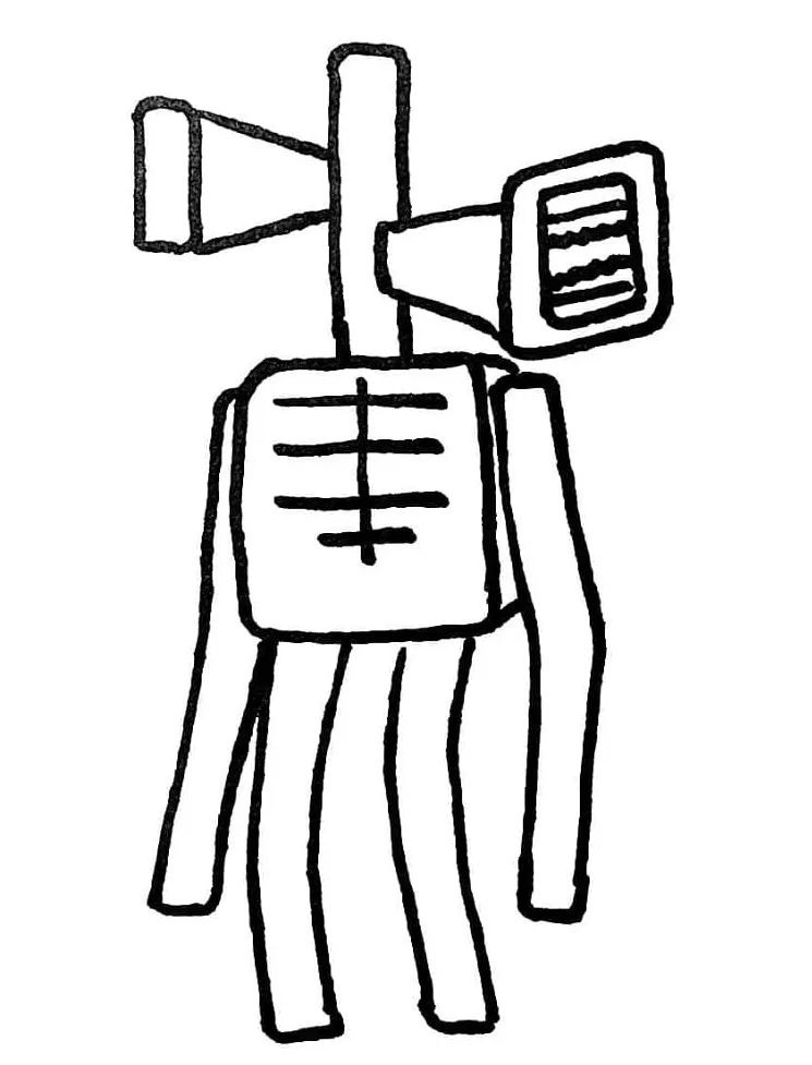 Easy Siren Head coloring page - Download, Print or Color Online for Free