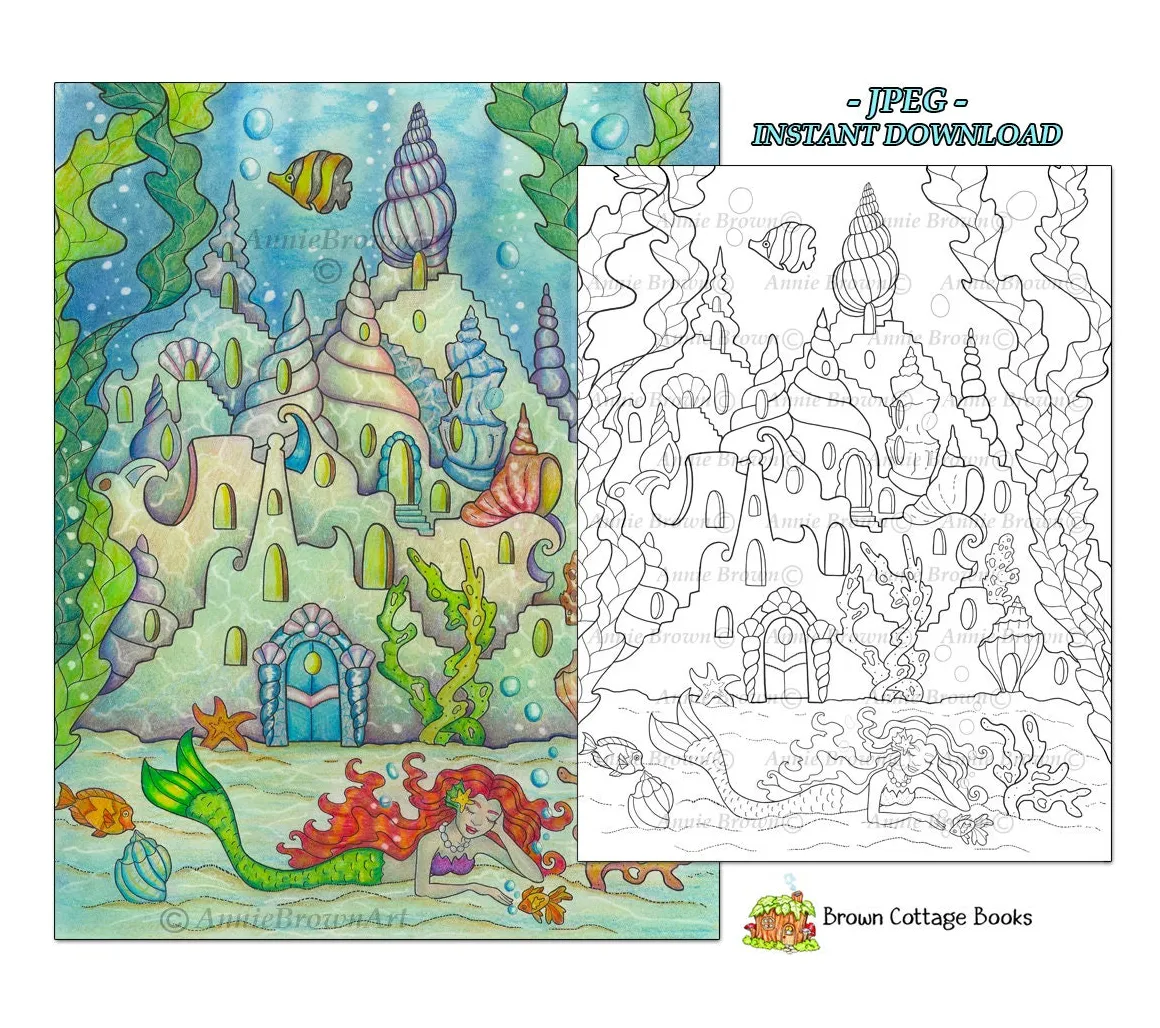 Adult Coloring Page Siren Coloring Page Line Art Instant - Etsy