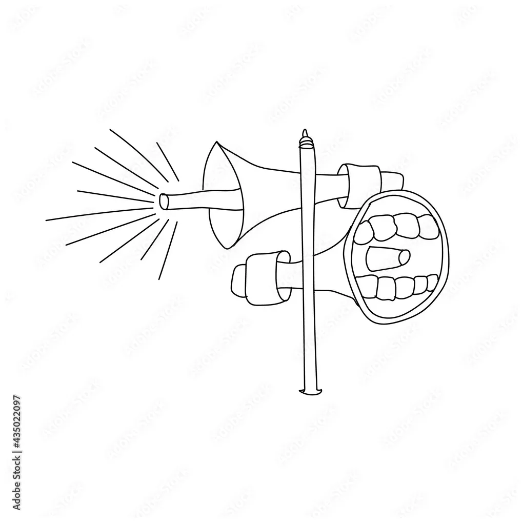 Siren head line art coloring page illustration vector stock vector