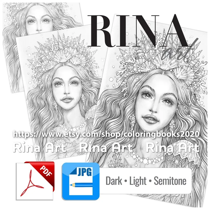 Siren coloring page printable adult colouring pages book download