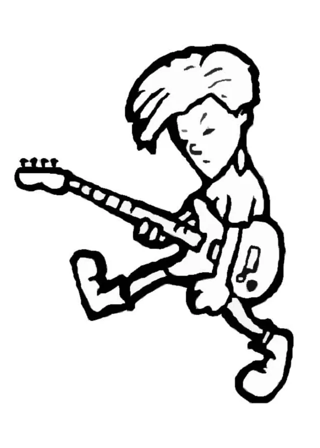 Coloring page rock musician free printables img 8709