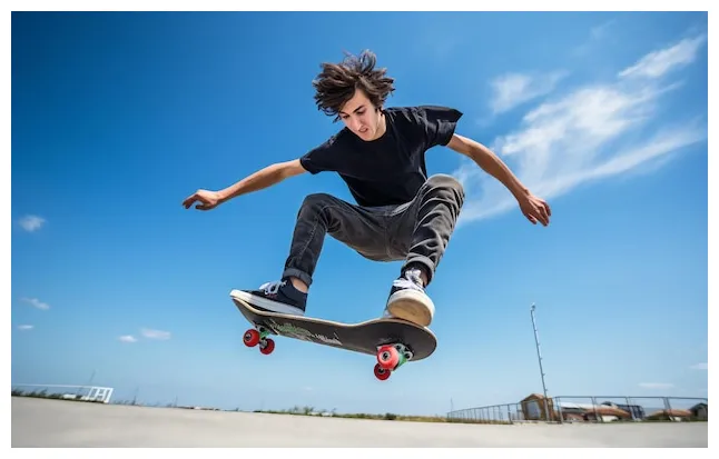 Premium ai teen in skateboarder flow