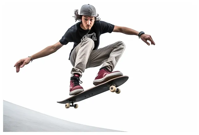 Premium ai gravitydefying skateboarder in urban motion