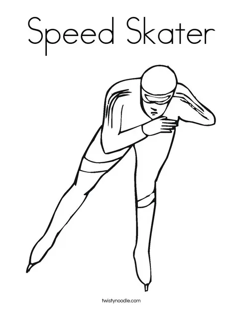 Speed Skater Coloring Page - Twisty Noodle