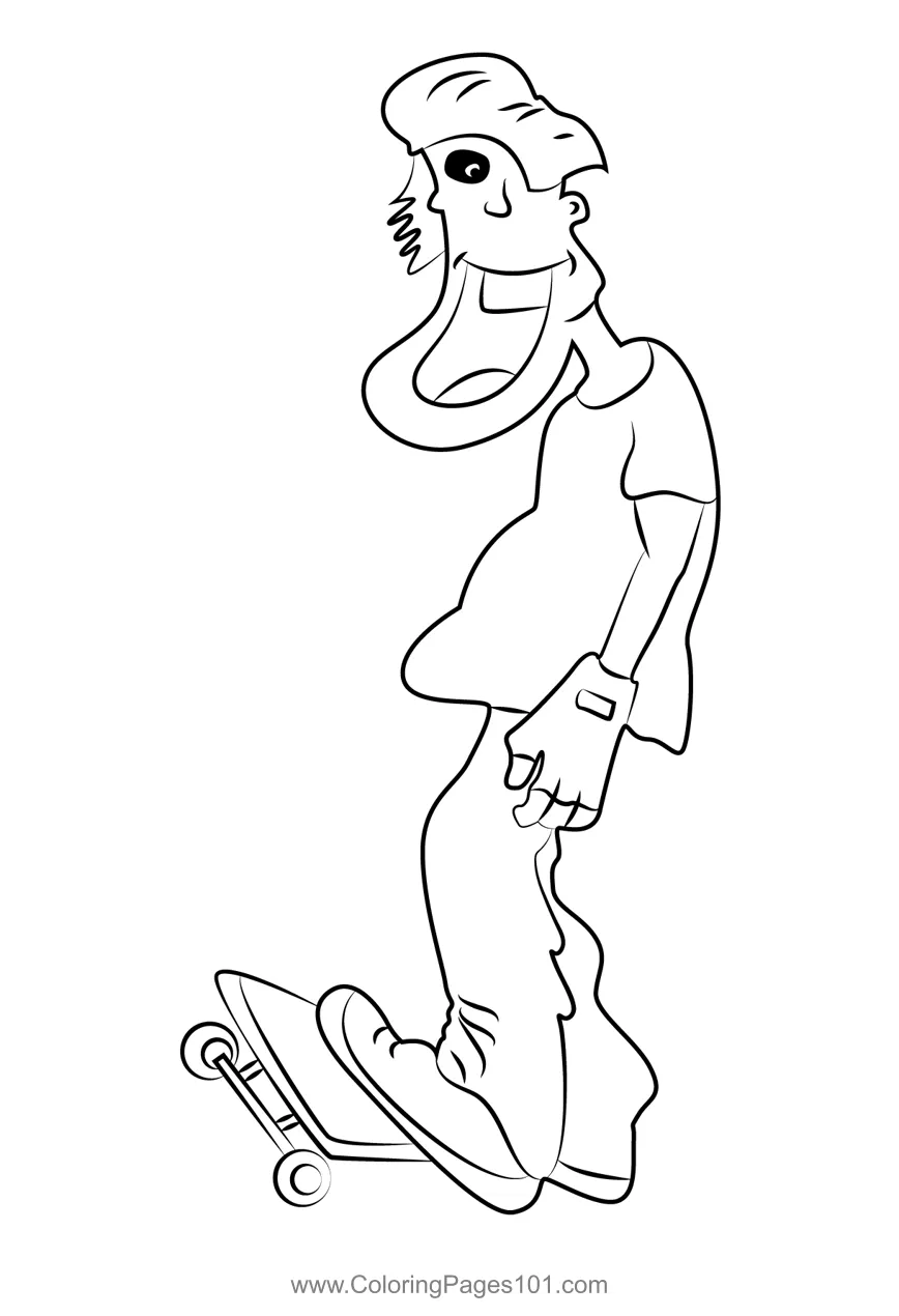 Skater Boy Coloring Page for Kids - Free Boys Printable Coloring Pages
