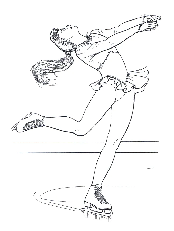 Figure skater coloring pages to download and print for free