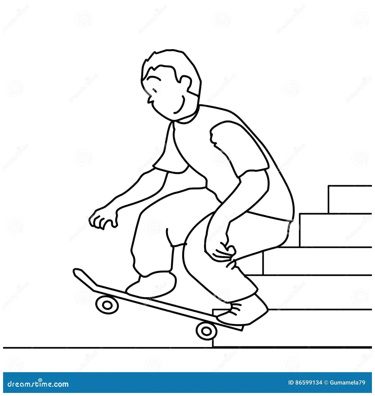 Skater Coloring Page Stock Photo | CartoonDealer.com #86599134