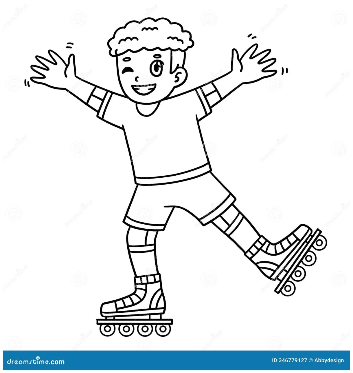 Skater Coloring Page Stock Photo | CartoonDealer.com #86599134