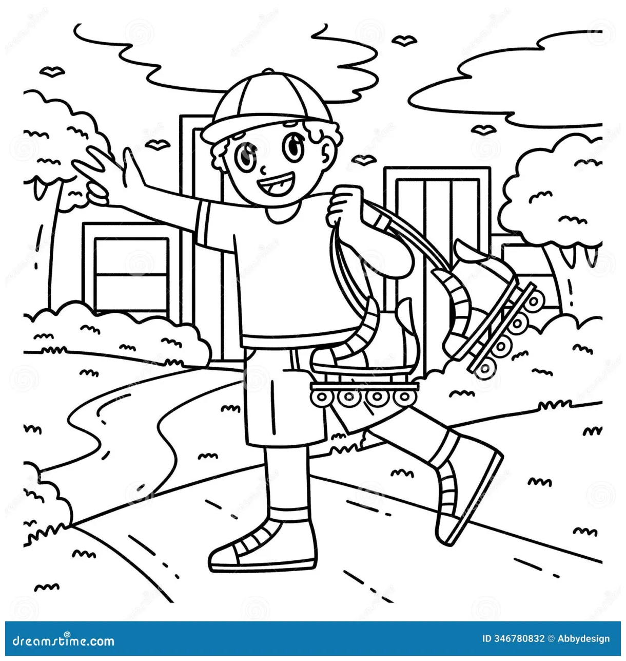 Skater Coloring Page Stock Photo | CartoonDealer.com #86599134