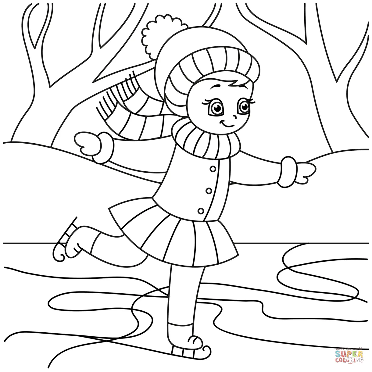 Cartoon Figure Skater coloring page | Free Printable Coloring Pages