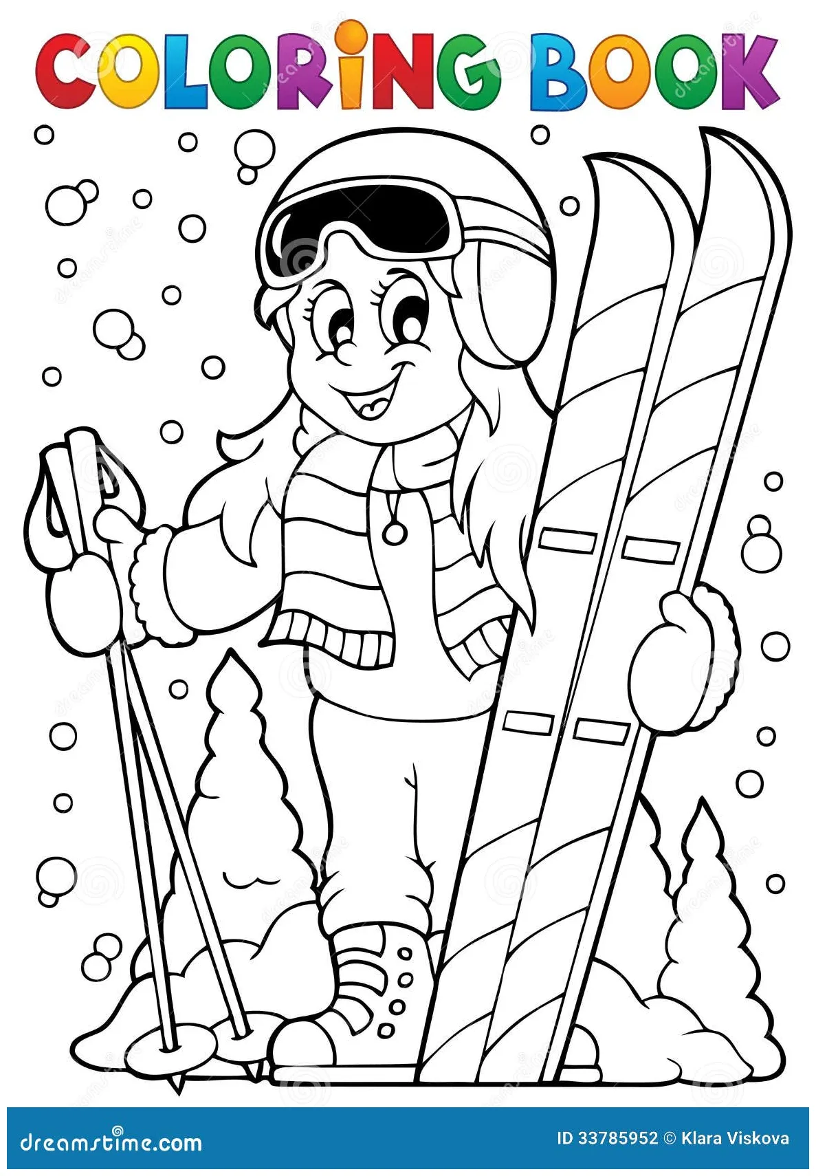 Skier coloring page stock cartoondealer #50763475