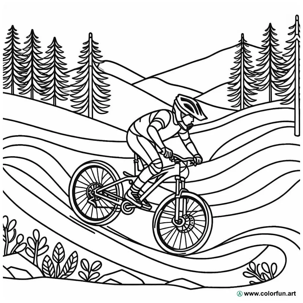 Mountain biking coloring page download or print for free