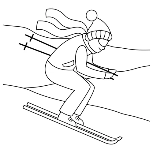 Skier coloring page free printable coloring pages