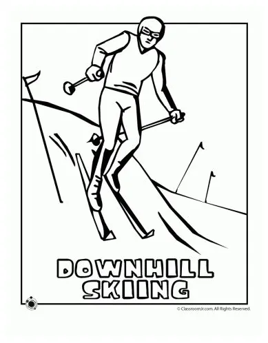 Downhill skiing coloring page woo! jr. kids activities children's