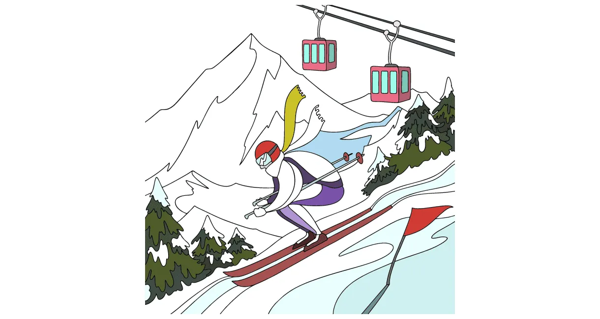 Skier coloring page online coloring-for-adults