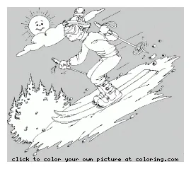 Boy downhill skiing coloring page coloring