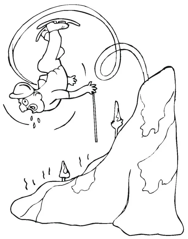 Skiing 5 coloring page