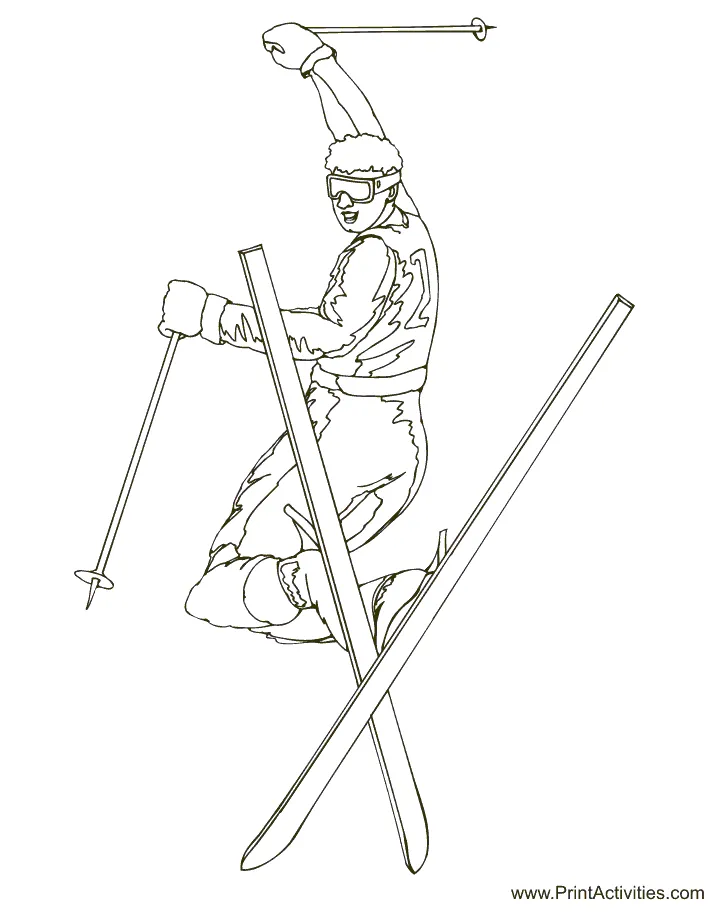 Skiing coloring pages & books 100% free and printable!