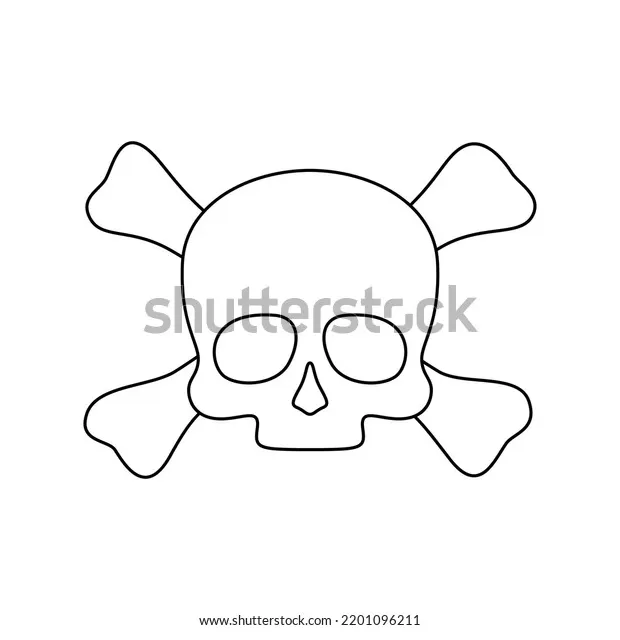 Coloring page skull crossbones kids stock vector