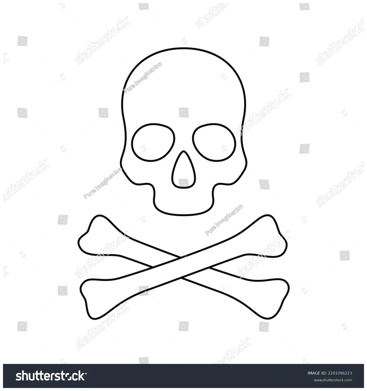 Coloring page skull crossbones kids stock vector