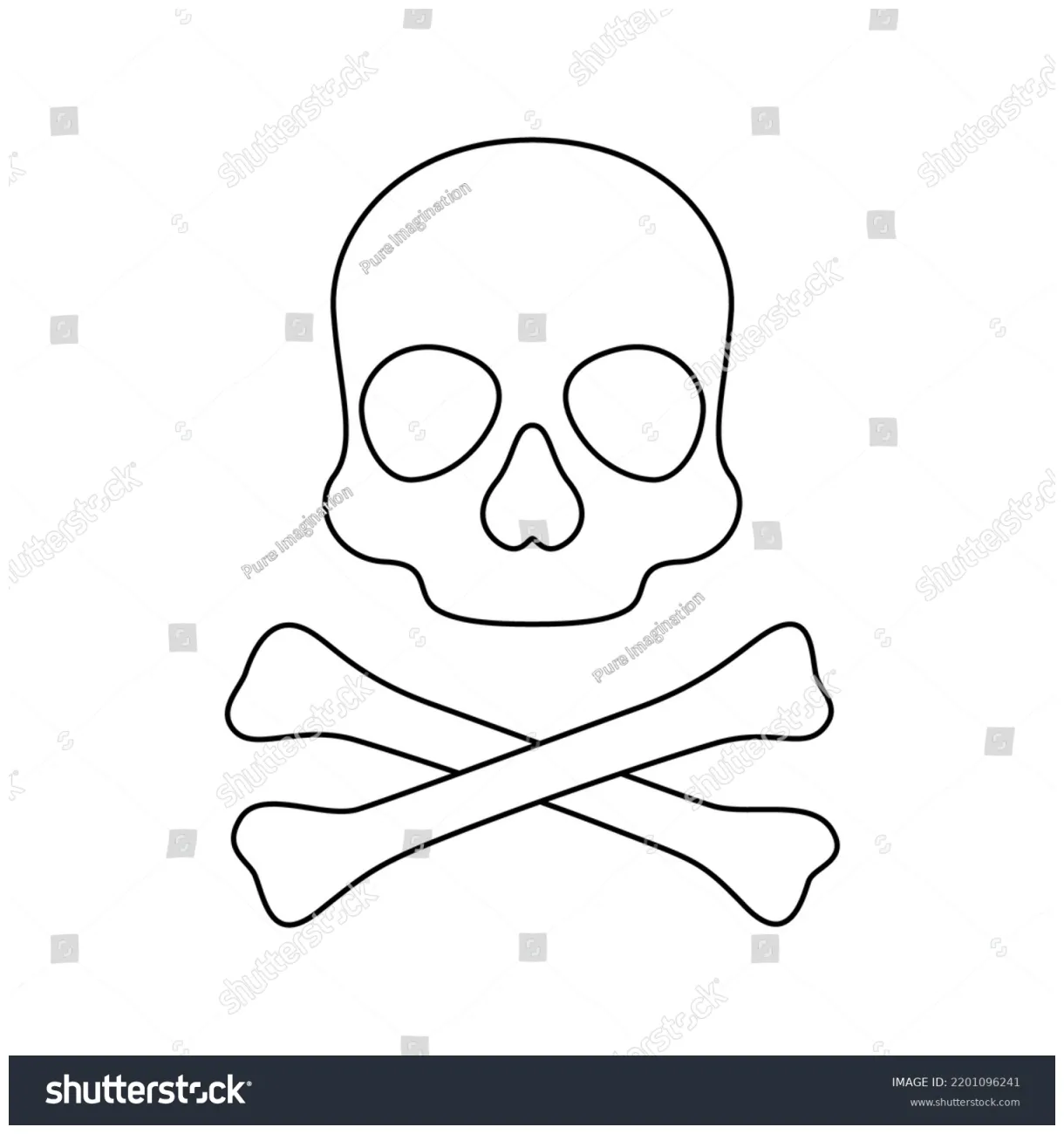 Coloring page skull crossbones kids stock vector