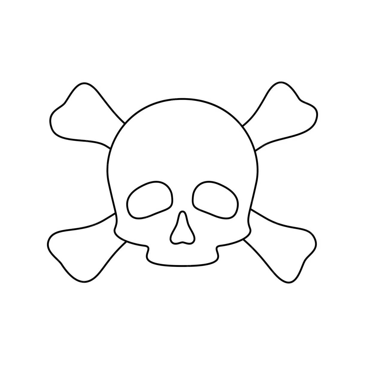 Premium vector coloring page with skull and crossbones for kids