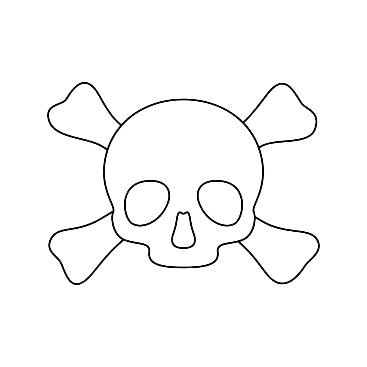 Premium vector coloring page with skull and crossbones for kids printable coloring page