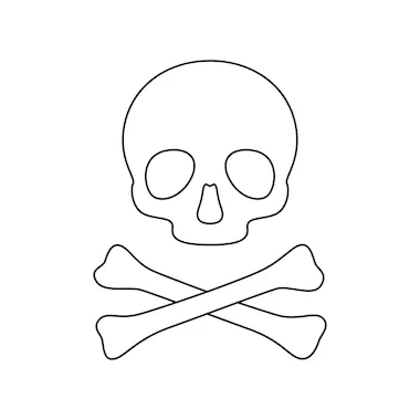 Premium vector coloring page with skull and crossbones for kids