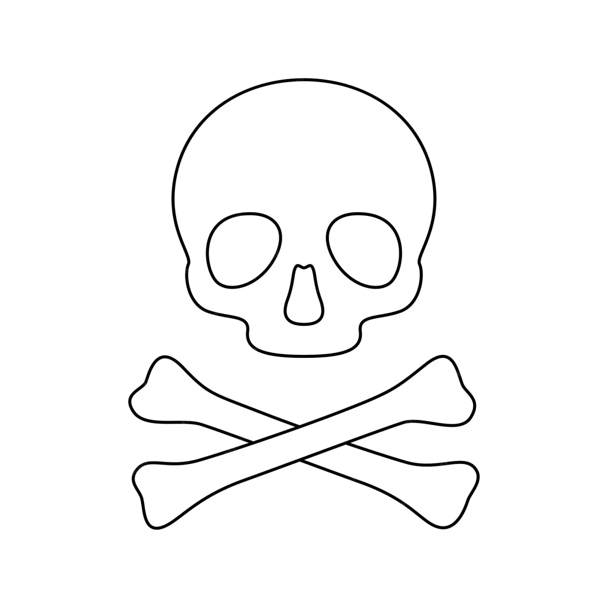Premium vector coloring page with skull and crossbones for kids