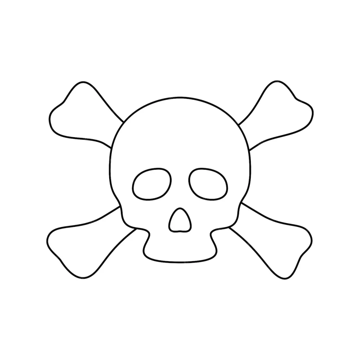 Premium vector coloring page with skull and crossbones for kids