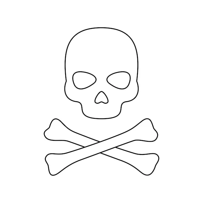 Premium vector coloring page with skull and crossbones for kids