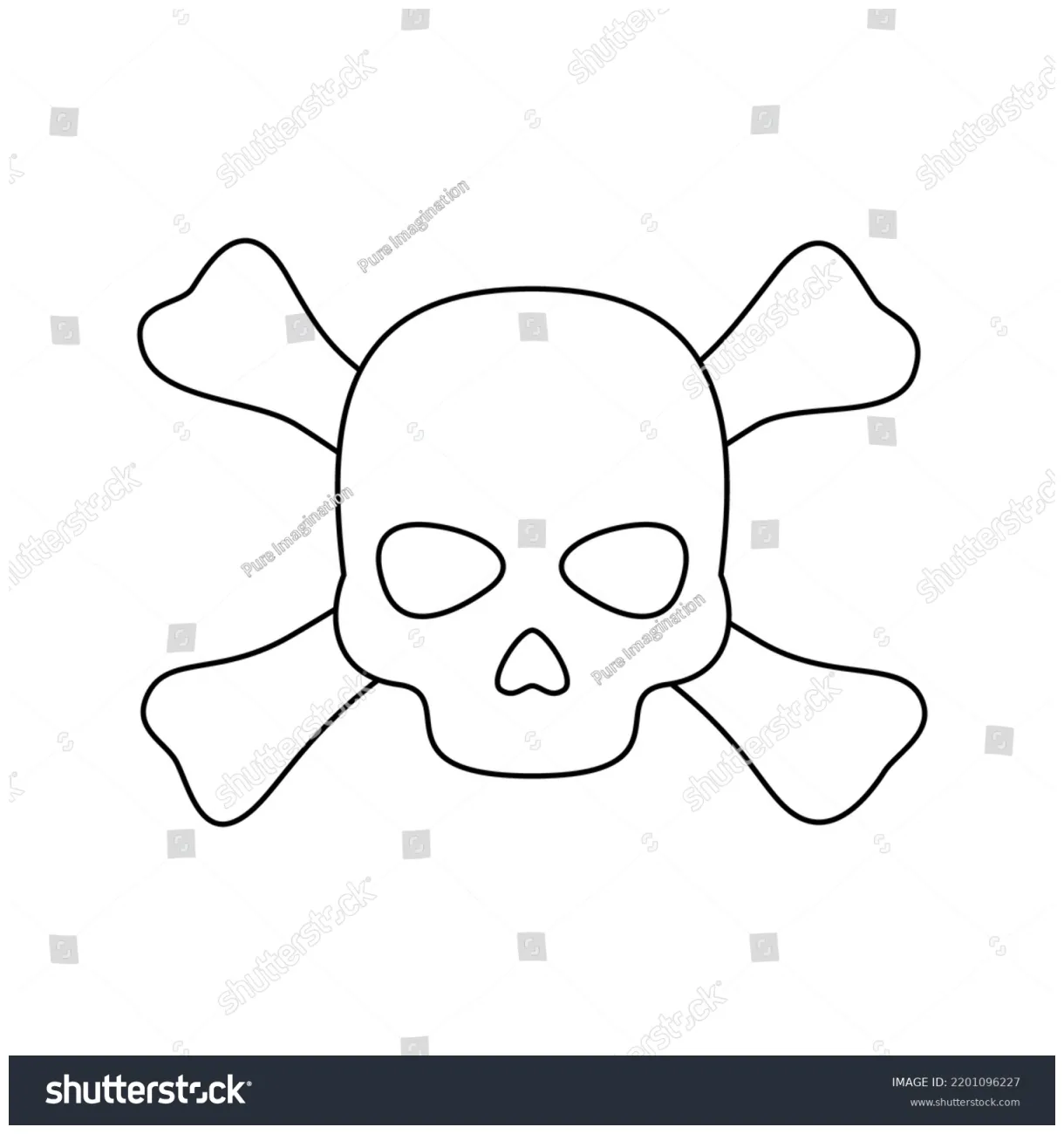 Coloring page skull crossbones kids stock vector