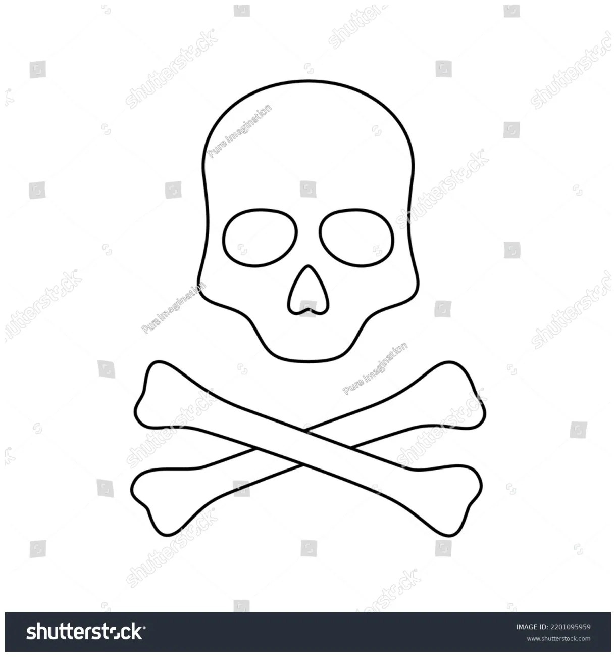 Coloring page skull crossbones kids stock vector