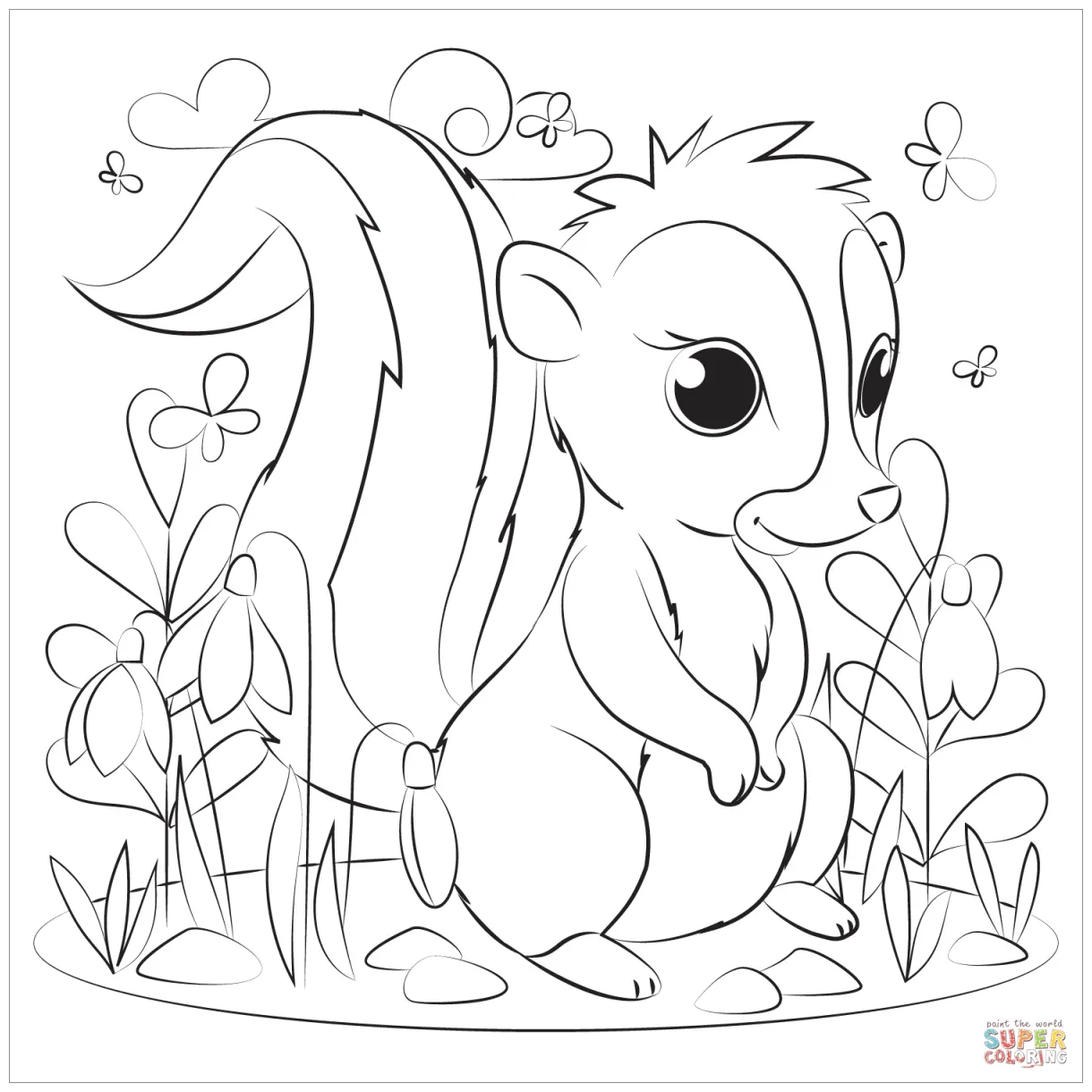 Skunk coloring page free printable coloring pages