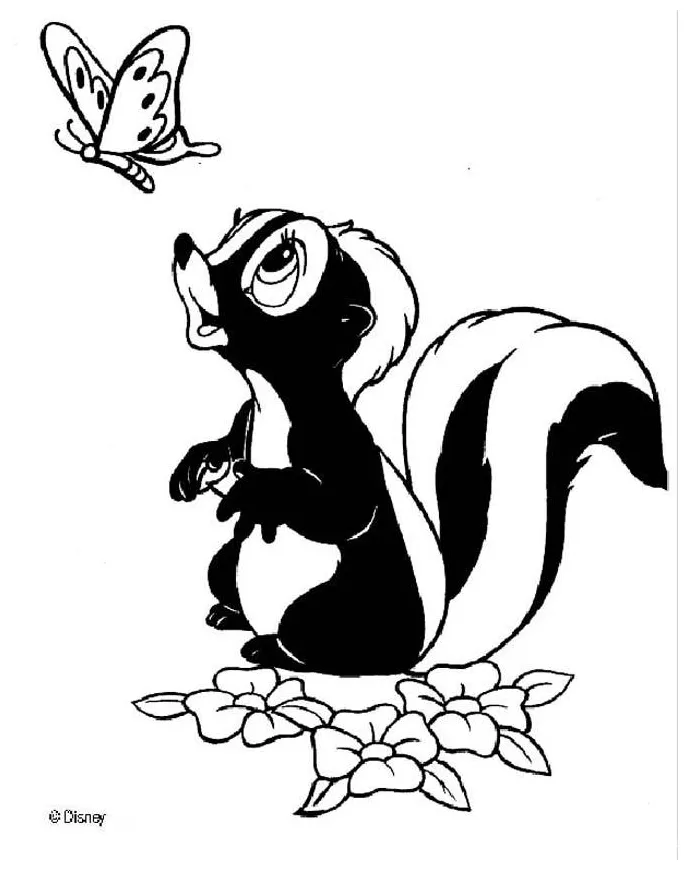 Flower the skunk coloring pages coloring home