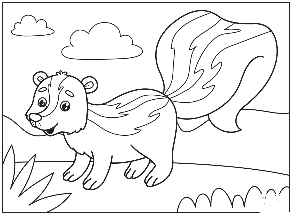 Skunk coloring page colouringpages