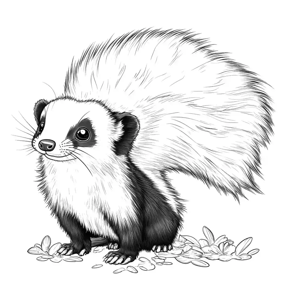 Curious skunk coloring page lulu pages