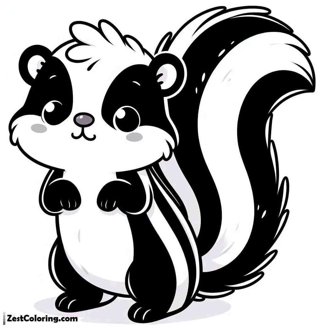 Striped skunk coloring page coloring for kids smart, creative, and fun